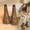 Botines de mujer 2026 nuevo estilo botas de suela gruesa para mujeres bajitas botas adelgazantes botas de moda que aumentan la altura con cremallera trasera botas estilo caballero para calle moto