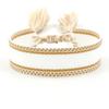 Pulsera de Cinta Tejida Estilo Étnico con Texto Bordado y Borlas, Pulsera Trenzada DIY, Diseño Simple, 104 Colores Disponibles, Pulsera Estilo Europeo y Americano