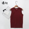 Camisa de terno masculina de verão, roupa íntima sem costura, camiseta de seda gelada, camisa de base fina elástica alta, decote em V, colete esportivo