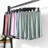 Shorts modal feminino para exterior, verão, tamanho grande, cintura alta, perna larga, calças de pijama soltas, fundo fino, calças de segurança, calças casuais