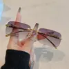 Novo Modelo de Comércio Exterior Transfronteiriço Óculos de Sol Quadrados Sem Aro Decorativos de Guepardo Óculos de Sol Metálicos Coloridos Retrô com Cabeça de Leopardo para Homens e Mulheres