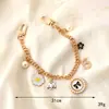 Nuevo llavero con cadena de cuero estilo Chanel con perlas para teléfono, portátil, resistente a caídas, de aluminio, para mujer