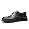 Zapatos Formales de Cuero Británicos Brogue de Primavera para Hombre Zapatos de Boda Suela Gruesa Elevadores Zapatos de Moda Trendy para Hombre