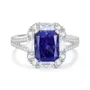 Anillo Original de Moda Europeo y Americano con Diamante Amarillo Corte Flor de Hielo Redean Plata de Ley S925 Color Anillo Tesoro Joyería de Lujo Ligero para Mujer