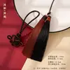 Nó auspicioso de duas cores, franja de borla, nó chinês, ornamento de pendurar em casa, acessório Hanfu, borla para pendurar no carro, têxteis para casa estilo chinês
