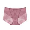 Ropa Interior Femenina Elegante Romántica de Encaje Ligera Transpirable Jones Ding Moda Cintura Media Sexy Sin Marcas Algodón Puro Gama Alta
