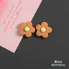 Ímã de Geladeira Flor Colorida Fosca de Cinco Pétalas Patch Decorativo Flor Pequena em Forma de Arco Acessórios DIY Presilha de Cabelo Infantil Peças de Resina
