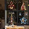 Árvore de Natal de Fita Colorida Decoração de Janela de Vidro Adesivo de Parede Estrela de Natal Presente Papai Noel Adesivo Eletrostático