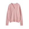 Suéter de Cashmere Espesso com Sete Fios e Gola Tesoura para Mulheres, Suéter Pulôver, Novo Design Jacquard Pesado Estilo Francês para Outono e Inverno