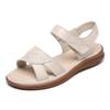 Venta Caliente Cuero Genuino Suela Suave Zapatos de Mamá Sandalias Verano Antideslizantes Suela de Res Zapatos de Mujer Planos Talla Grande Zapatos de Playa 620981