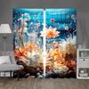 2 Peças cortina de decoração para casa série concha marinha fabricantes fornecem cortina de tecido de impressão digital 3D transfronteiriça tela de janela
