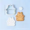 Molde para galletas de dibujos animados de oso, conejo, estilo Ins, animal lindo, prensa de mantequilla para galletas para el hogar, herramienta para hornear