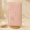 Suporte de Exibição de Joias de Veludo Rosa Placa de Exibição para Armazenamento de Colares e Brincos Rack de Exibição de Joias Dourado