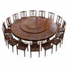 Mesa de comedor de madera maciza, mesa redonda grande eléctrica, nueva mesa de comedor redonda de 3 m para hotel club chino, apartamento grande de alta gama
