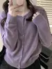 Nuevo cárdigan de lana estilo coreano para primavera y otoño, suéter de punto para mujer con cuello redondo, corto y adelgazante, top base de cachemira