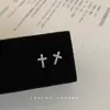 Pendientes Mini de Cruz Minimalistas con Microincrustaciones de Circonita Moda para Viajar Combinan con Todo Cruz Completa de Diamante Pendientes Compactos Elegantes para Mujer