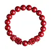 Cristal Jiuyac Mineral Crudo Cinabrio Arena Dorada Púrpura Pulsera Doble Pixiu Pulsera de Arena Púrpura Doble Pixiu Venta al por Mayor
