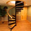 Escalera Giratoria Loft Dúplex Pilar Central Escalera de Caracol Redonda Acero-Madera Moderna Edificio Dúplex Peldaños Estilo Nuevo Chino Hogar Personalización