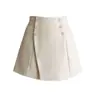 Traje de Botones Falda-Pantalón de Corte A para Mujer, Ropa Exterior, Novedad Primavera/Verano 2026 Pantalones Falda de Tiro Alto, Pantalones Casuales de Pierna Ancha para Mujer