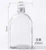 Venta de fábrica botella nueva para bebida de jugo botella de vino plana botella de café bebida fría botella de té de leche corte de luz hombro inclinado botella vacía de vidrio plano