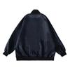 Vestido Carretera Antiguo 2025 Primavera Nuevo Estilo Japonés Cuello Sombra Chaqueta de Cuero PU Chaqueta de Béisbol Retro de Cuero para Hombre