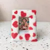 Porta-Retratos Zhentai 4x6, Pelúcia Macia, Estampa de Coração Vermelho, com Tampa de Vidro HD para Pendurar na Parede e Exibição na Mesa, Presente para Família Amigos Casamento, 1 Pacote