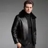 E-commerce Transfronteiriço 2026 Novo Estilo Amostra Jaqueta de Couro Masculina Gola de Pelo Removível Espessada Outono/Inverno Jaqueta de Couro Simples Roupa Exterior
