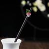 Horquilla de estilo antiguo con borlas para cheongsam recogido, tocado Hanfu de verano para mujer, horquilla de madera, elegante estilo chino, palillos para sacudir.