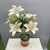 Simulação 3D pano macio 7 pequeno lírio sentir lírio flor artificial casa flor decorações ornamentos flor