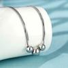 Colar de Corrente Osso de Cobra Geométrica Multicamadas com Bolinhas Pequenas em Aço Titânio Galvanizado a Ouro 14K Não Desbota Joia de Nicho Ins Atacado para Mulheres