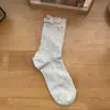 Calcetines Blancos de Encaje de Burbujas, Estilo Delgado con Moño, Calcetines de Malla Transpirable hasta la Pantorrilla, Calcetines Holgados Estilo Miu Estilo Universitario