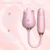 Flor de Rosa Cheia de Flores no Jardim, Segunda Geração Dupla Cabeça Vibratória Telescópica Sex Toy para Mulheres, Masturbação Feminina Sex Toy Adulto