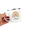 Taza de Esmalte con Borde Plateado Creativa Estilo Anime, Uso Doméstico Personalizado, Logo Personalizable, Taza de Cerámica de 350ml, Taza de Agua Ecológica