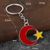 Chaveiro de Venda Quente para Comércio Exterior Estrela e Lua Liga de Zinco Chaveiro Pingente Criativo de Esmalte Acessórios para Bolsa Atacado em Estoque