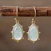 Pendientes sencillos de piedra de cristal natural con gotas de agua de comercio electrónico transfronterizo de alta calidad, joyería de moda europea y americana al por mayor