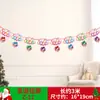 Bandera de papel de Navidad creativa bandera de color banderín de cadena flor banner de dibujos animados de Navidad decoración de tienda