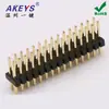 Espaciado de 2.54MM fila doble pin de cobre chapado en oro pin recto 2*2p/3/4/5/6/8/10/15/20-40p