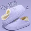 Nuevas pantuflas de algodón para mujer invierno uso exterior con felpa interior cálidas suela gruesa talón cerrado interior hogar peludas zapatos de algodón hombre