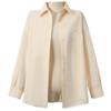 Camisa Básica Sencilla de Manga Larga para Mujer Tallas Grandes con Bolsillos Grandes, Nuevo Estilo Otoño 2026, Top Casual Holgado, Moderno