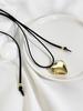 Collar Largo de Cordón Negro con Colgante de Corazón Grande, Estilo de Nicho para Mujer, Cadena para Clavícula en Forma de Corazón, Regalo del Día de la Madre