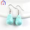Pendientes de piedra natural con forma de gota de amatista en polvo, joyería de comercio exterior para mujer de moda europea y americana transfronteriza al por mayor