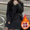 Traje corto acolchado grueso gris oscuro Ropa exterior de lana para mujer en otoño e invierno Nuevo estilo Ropa exterior de lana para un look estilizado