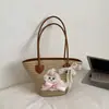Bolso Tejido a Mano para Mujer 2026 Nueva Temporada de Verano Cesta de Picnic para Vacaciones Bolso de Hombro Gran Capacidad Bolso Cubo Tejido de Paja
