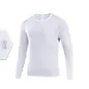 Primavera 2025 Nuevo Transfronterizo Amazon Color Sólido Manga Larga Cuello Redondo Secado Rápido Camiseta Deportiva para Hombre Transpirable Ropa para Correr