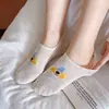 Calcetines Invisibles de Algodón Puro Finos para Verano de Niños, Calcetines Cortos Antideslizantes de Silicona de Boca Baja, Calcetines Cortos Lindos de Dibujos Animados Estilo Japonés