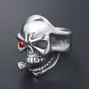 Anillo de calavera punk europeo y americano personalidad Diamante Rojo anillo extraño acero inoxidable joyería para hombre SA900