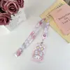 Cordão retrátil de desenho animado com fivela de puxar fácil, conjunto de cartões no atacado, corda longa para pescoço, crachá ajustável Sanrio cabeça grande