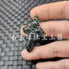 Jade nefrita verde oscuro de Hetian de Xinjiang colgante de jade Dragón del zodiaco colgante de jade serpentina paisaje collar colgante de jade cruz