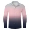 Estación Independiente Comercio Exterior Transfronterizo Ropa Nueva para Hombre Moda Otoño 2025 Casual Camisa de Manga Larga con Estampado 3D para Hombre