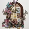 Adesivo de Parede Personalizado Borboleta de Batata Doce Vermelha Painel de Feltro Parede de Fotos Mural de Mensagens Quadro de Cortiça Decoração de Parede de Fundo para Entrada de Quarto